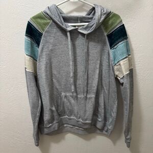 True Craft Lightweight Gray Beachy Blues Colorblock Hoodie XL